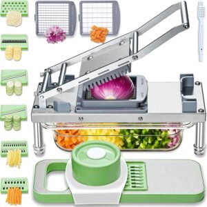 Vegetable Chopper with 8 Blades - Mandoline Slicer-Pro Food Chopper with Container