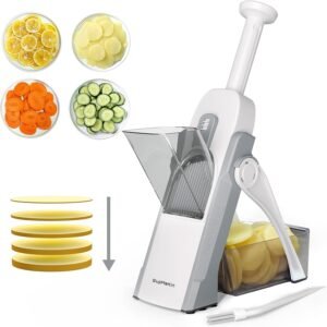 SupMaKin Safe Mandoline Slicer for Kitchen, Potato Slicer for Chips, Vegetable & Food Cutter